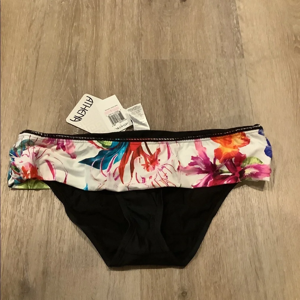 Athena - Floral Sash Waist Hipster Bikini Bottom - Ladies Size 6 - Picture 1 of 5